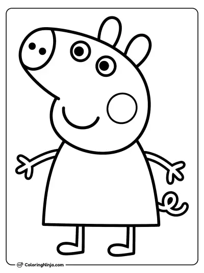 Peppa Pig sonriente con su vestido clásico