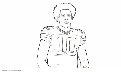 A coloring page of Jordan Love Green Bay Packers Quarterback