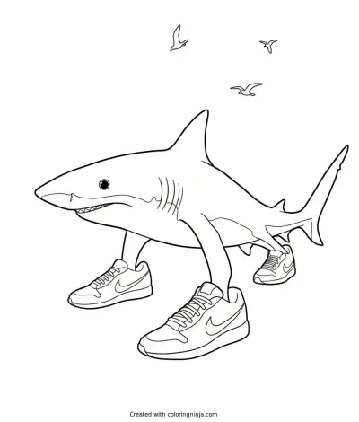 A coloring page of Tralarero tralara