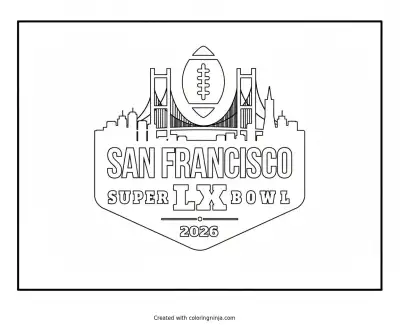 A coloring page of Super bowl LX