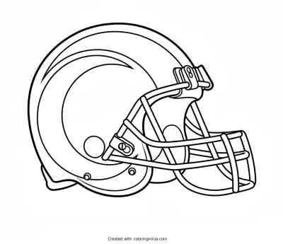 A coloring page of Los Angeles Rams helmet