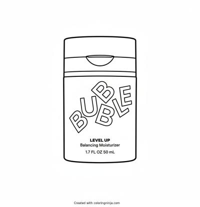 A coloring page of Bubble skincare