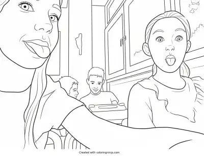 A coloring page of Photo to coloring page