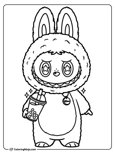 Labubu Doll Coloring Page
