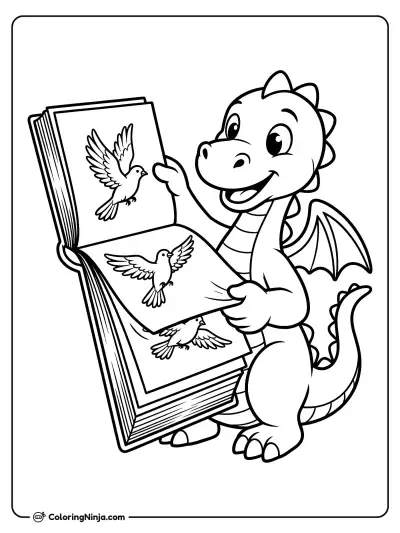 Friendly Dragon Flipbook Fun Coloring Page