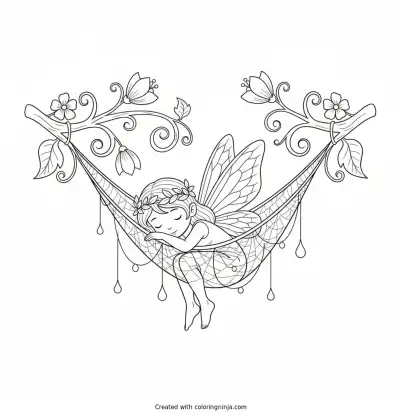 Cozy Hammock in the Trees Coloring Page