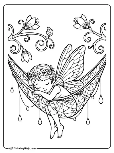 Cozy Hammock in the Trees Coloring Page