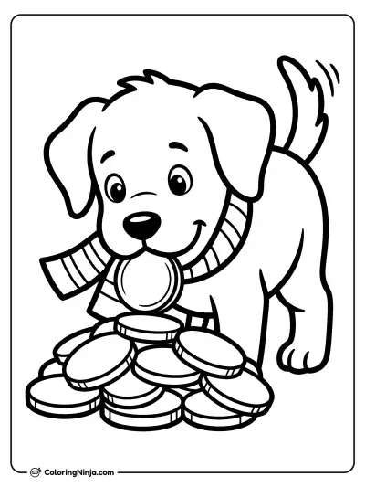 Perrito Juguetón y Monedas de Chocolate