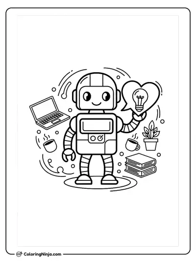 Young Professionals At Work Coloring Page