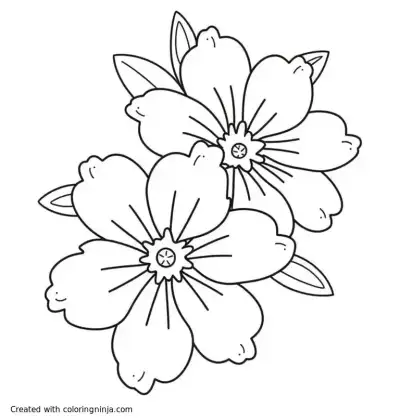 A coloring page of Plumeria Flowers