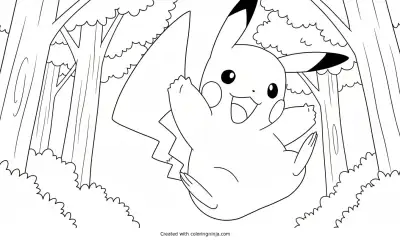 A coloring page of pokemon