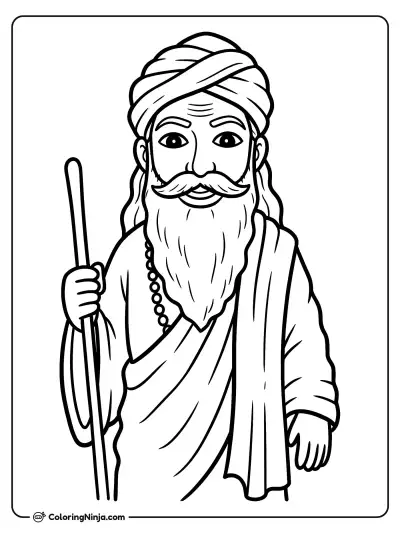 Retrato del sabio hindú Vishvamitra