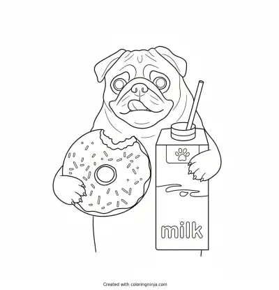 A coloring page of pugg
