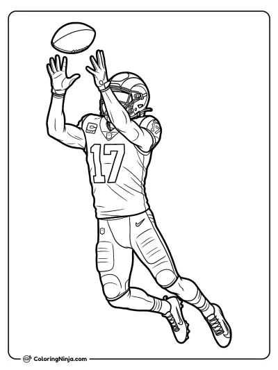 Puka Nacua High Leap Catch Coloring Page