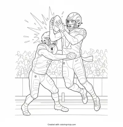 Puka Nacua Tough Midfield Catch Coloring Page
