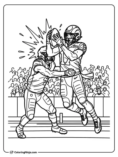 Puka Nacua Tough Midfield Catch Coloring Page