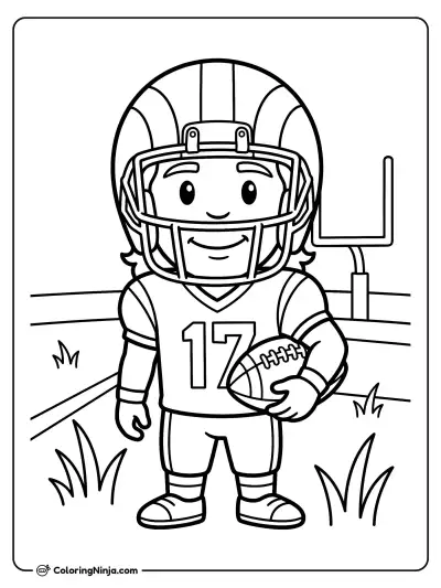 Puka Nacua Friendly Mascot Style Coloring Page