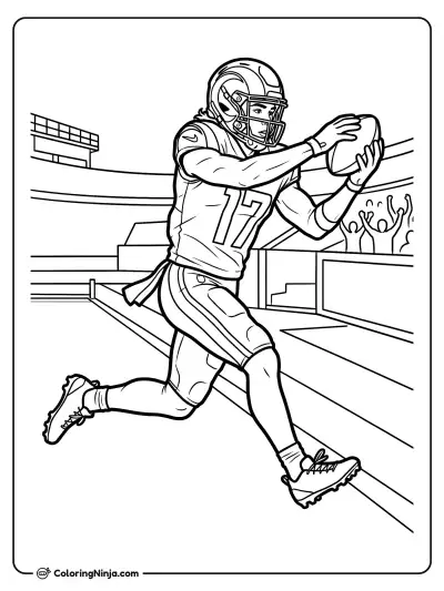Puka Nacua Sideline Sprint Catch Coloring Page
