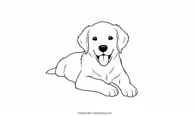 A coloring page of puppy