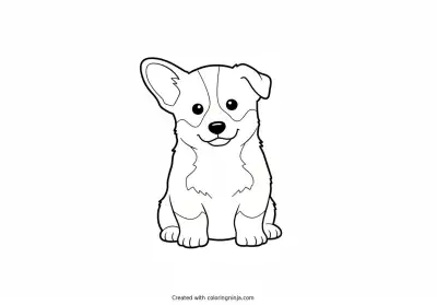 A coloring page of puppy