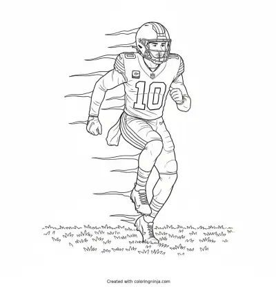 Quinshon Judkins Breakaway Run Coloring Page