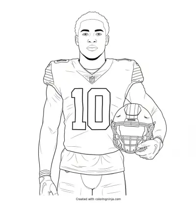Quinshon Judkins Sideline Portrait Coloring Page