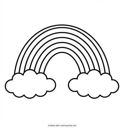 A coloring page of rainbow
