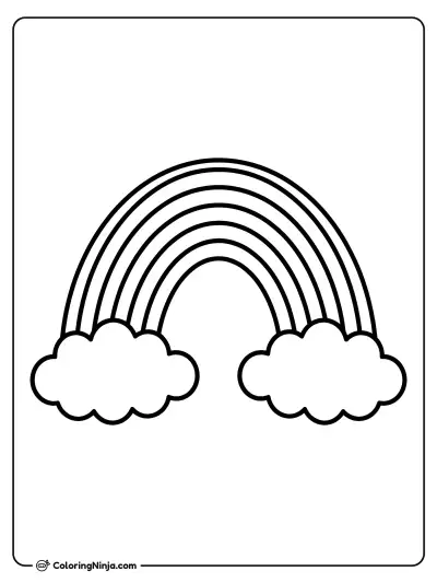Arcoíris simple entre nubes