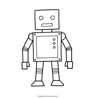 A Robot Coloring Page