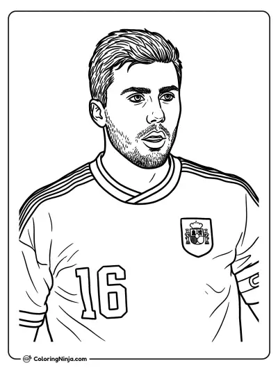 Rodri Spain Portrait Coloring Page