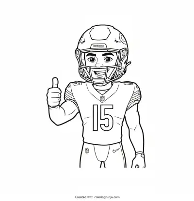 Rome Odunze Cartoon Character Coloring Page