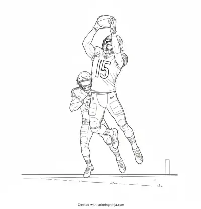 Rome Odunze High Flying Catch Coloring Page