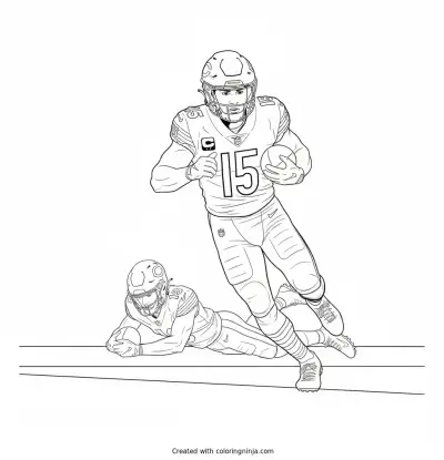Rome Odunze Sideline Sprint Coloring Page