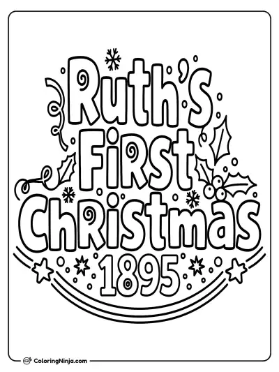 Ruth's First Christmas 1895 Coloring Page