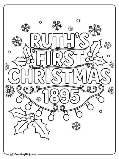 Ruth's First Christmas Logo Coloring Page