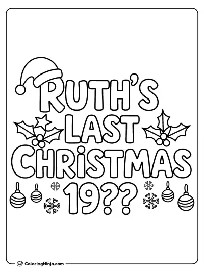 Ruth's Last Christmas Logo Coloring Page