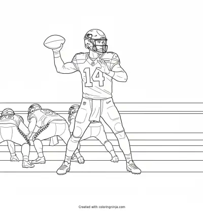Sam Darnold Drops Back Coloring Page
