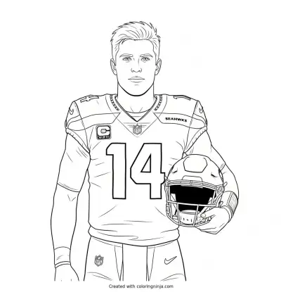 Sam Darnold Sideline Portrait Coloring Page