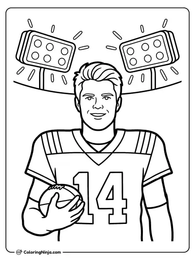 Sam Darnold Victory Smile Coloring Page