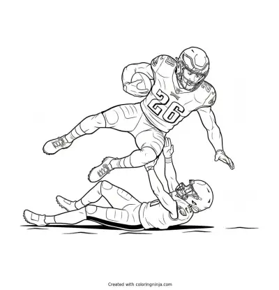 Saquon Barkley Reverse Hurdle Jump Coloring Page