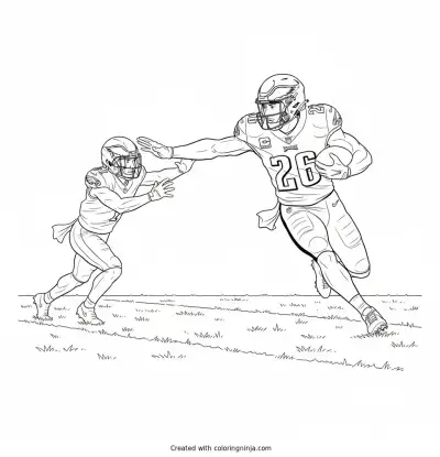 Saquon Barkley Sideline Power Run Coloring Page