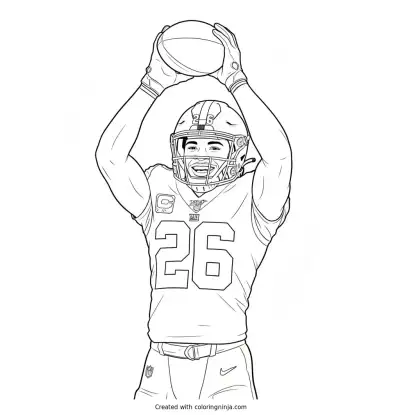 Saquon Barkley High-Five Touchdown Celebration Coloring Page