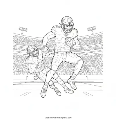 Saquon Barkley Stadium Juke Move Coloring Page