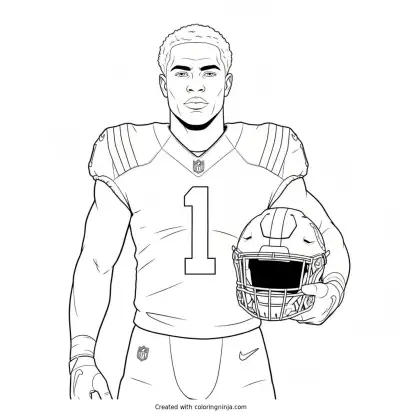 Sauce Gardner Helmet Portrait Coloring Page