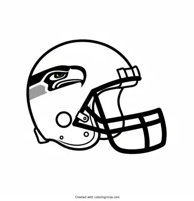 A coloring page of seattle seahawks helmet