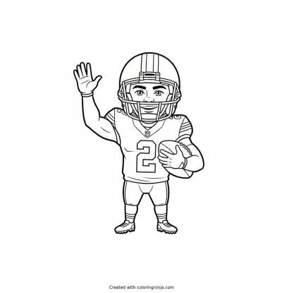 Shedeur Sanders Cartoon Quarterback Coloring Page