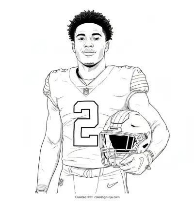 Shedeur Sanders Helmet Portrait Coloring Page