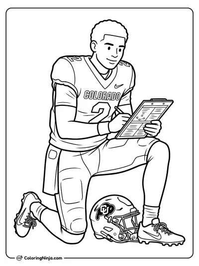 Shedeur Sanders the Sideline Coloring Page