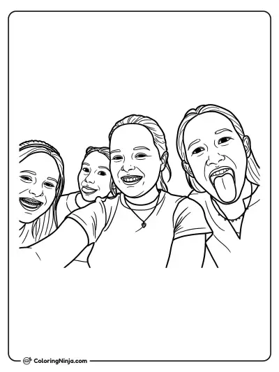 Niñas divertidas posando para una selfie