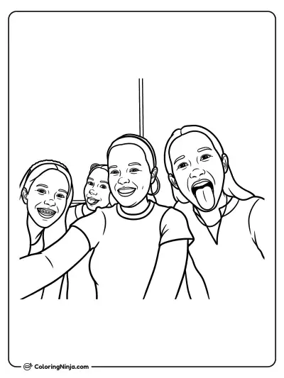 Niñas divertidas posando para una selfie